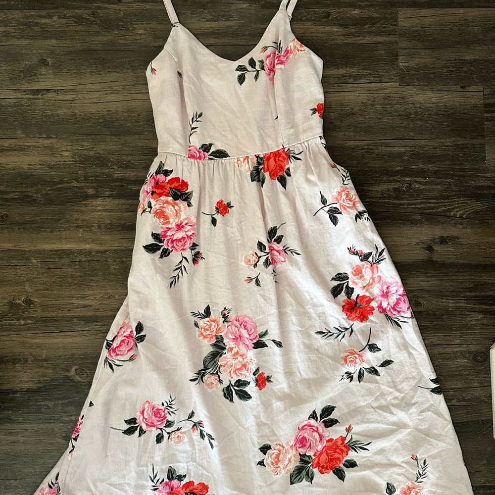 Old Navy Floral Linen Blend Cami Dress